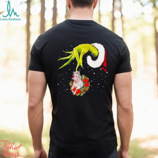 Santa Grinch Hand Holding Horse Christmas Shirt