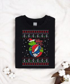 Santa Grinch Hug Grateful Dead How the Grinch Stole Your Face ugly christmas T shirt