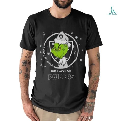 Santa Grinch I Hate People But I Love My Oakland Raiders Christmas Shirt
