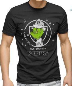 Santa Grinch I Hate People But I Love My Oakland Raiders Christmas Shirt