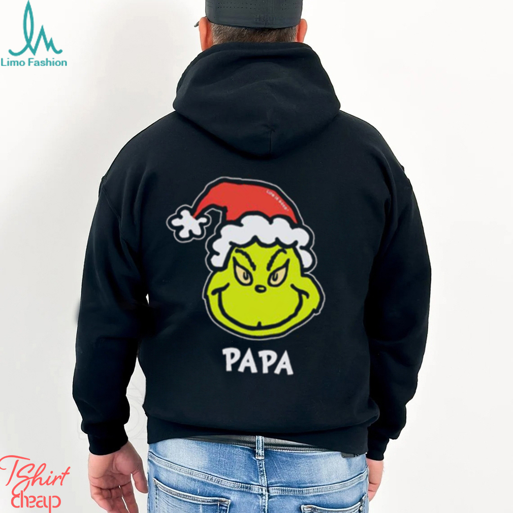 Santa Grinch head Papa Grinch Christmas t shirt Santa Grinch head Papa Grinch Christmas t shirt