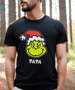 Santa Grinch head Papa Grinch Christmas t shirt