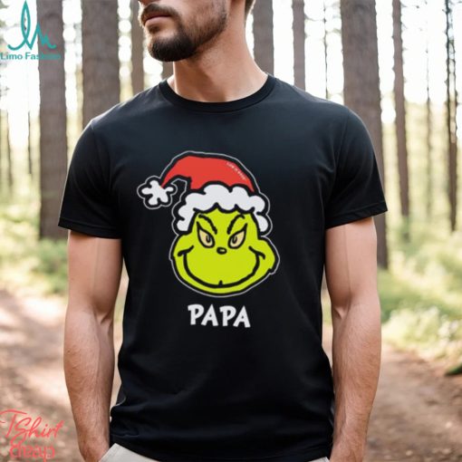 Santa Grinch head Papa Grinch Christmas t shirt