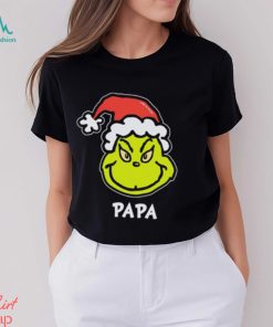 Santa Grinch head Papa Grinch Christmas t shirt