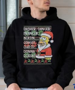 Santa Homer dasher dancer prancer nixon comet cupid donna dixon shirt