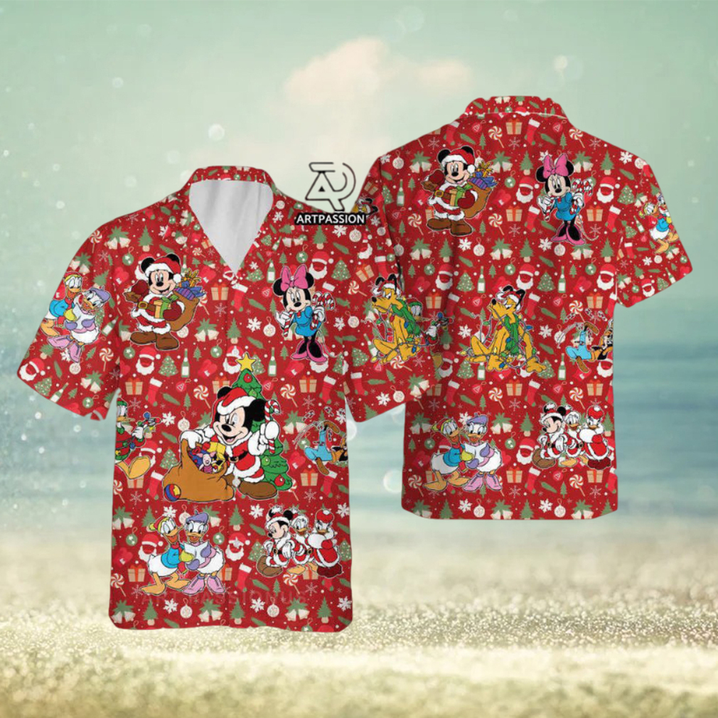 Santa Mickey Hawaiian Shirt Santa Mickey Hawaiian Shirt