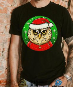 Santa owl cartoon Christmas shirt