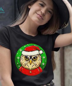Santa owl cartoon Christmas shirt