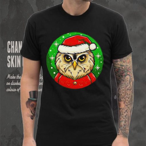 Santa owl cartoon Christmas shirt
