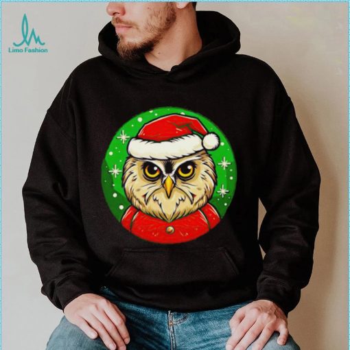 Santa owl cartoon Christmas shirt