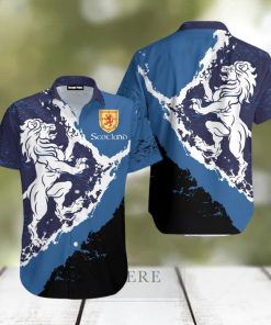 Scottish Lion Blue Aloha Hawaiian Shirts For Men And Women
