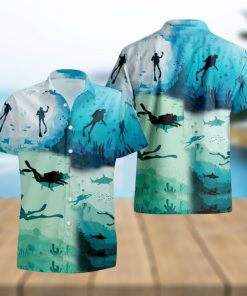 Scuba Diving Hawaii Shirt, Scuba Diver Gift, Underwater Sports Hawaii Shirt, Aloha Beach Vibe Hawaii Shirt, Scuba Diving Evolution Shirt