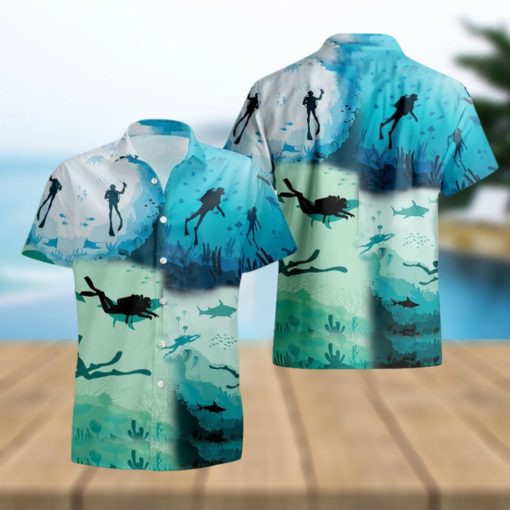 Scuba Diving Hawaii Shirt, Scuba Diver Gift, Underwater Sports Hawaii Shirt, Aloha Beach Vibe Hawaii Shirt, Scuba Diving Evolution Shirt