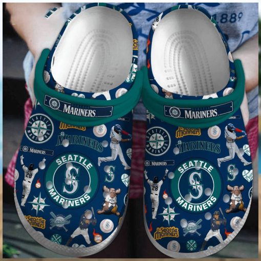 Seattle Mariners Baseball team MLB Sport Crocs Clogs Shoes Comfortable