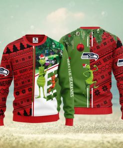 Seattle Seahawks Grinch & Scooby Doo Christmas Ugly Sweater