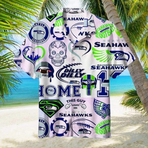 Seattle Seahawks Logo Hawaiian Shirt 3D All Over Print, Men, Women