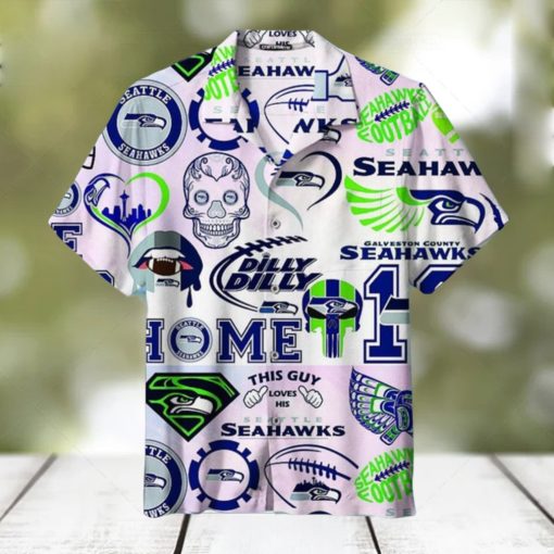 Seattle Seahawks Logo Hawaiian Shirt 3D All Over Print, Men, Women