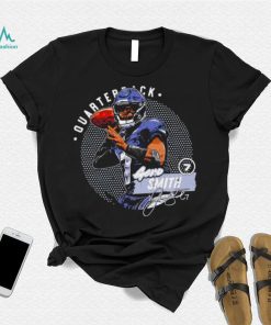 Seattle Seahawks football Geno Smith 7 player quarterback action pose signature dots shirt