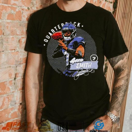 Seattle Seahawks football Geno Smith 7 player quarterback action pose signature dots shirt