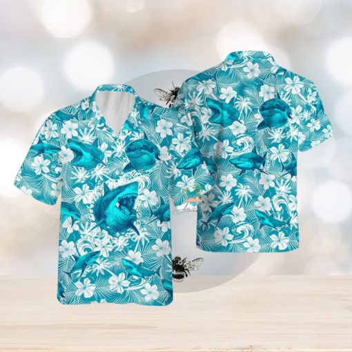 Shark Teal Hawaiian Shirt