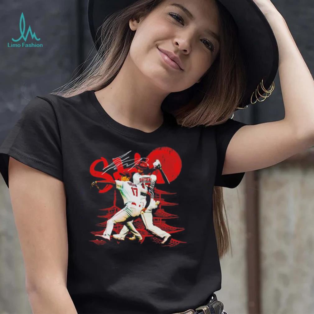 Shohei Ohtani Los Angeles Angels Sho Dual signature T shirt Shohei Ohtani Los Angeles Angels Sho Dual signature T shirt