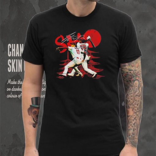 Shohei Ohtani Los Angeles Angels Sho Dual signature T shirt