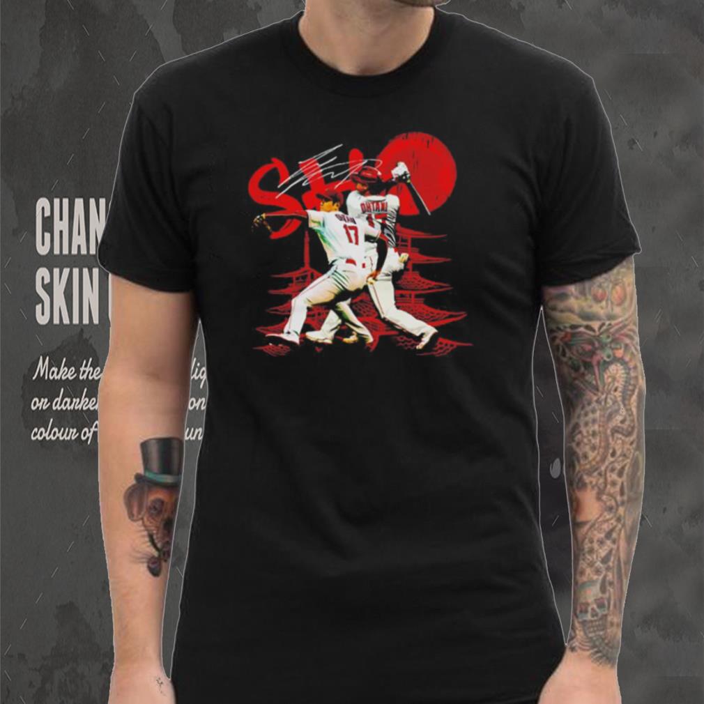 Shohei Ohtani Los Angeles Angels Sho Dual signature T shirt Shohei Ohtani Los Angeles Angels Sho Dual signature T shirt
