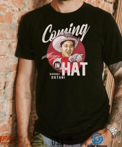 Shohei Ohtani Los Angeles Angels coming in hat signature shirt