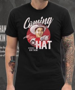 Shohei Ohtani Los Angeles Angels coming in hat signature shirt