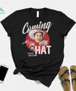 Shohei Ohtani Los Angeles Angels coming in hat signature shirt