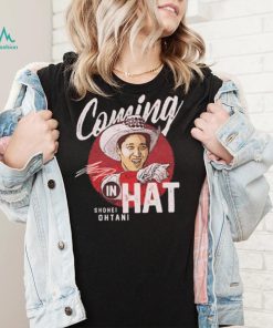 Shohei Ohtani Los Angeles Angels coming in hat signature shirt