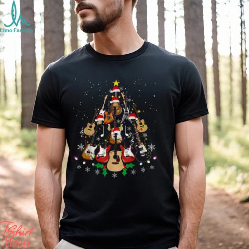 Shop Funny Christmas Guitar Player Gifts Xmas Tree T Shirts Sweatshirt