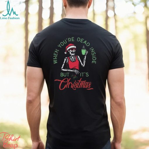 Skeleton hot coffee chillin christmas when you’re dead inside but it’s christmas design png shirt