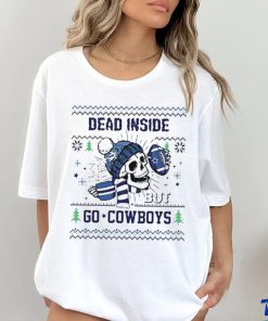 Skull Dead Inside But Go Dallas Cowboys Christmas T shirt