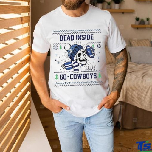 Skull Dead Inside But Go Dallas Cowboys Christmas T shirt