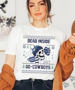 Skull Dead Inside But Go Dallas Cowboys Christmas T shirt