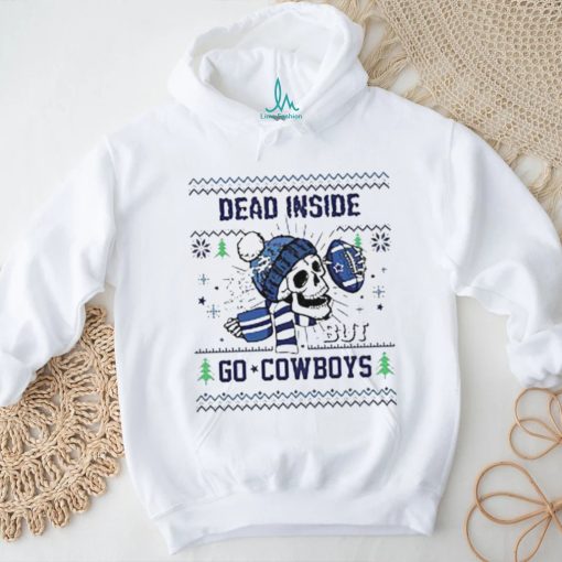 Skull Dead Inside But Go Dallas Cowboys Christmas T shirt