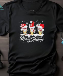 Skull Santa hat ice cream merry Christmas shirt