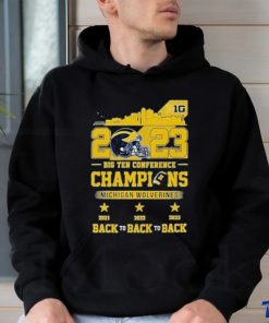 Skyline 2023 Big Ten Conference Champions Michigan Wolverines Back To Back To Back Shirt