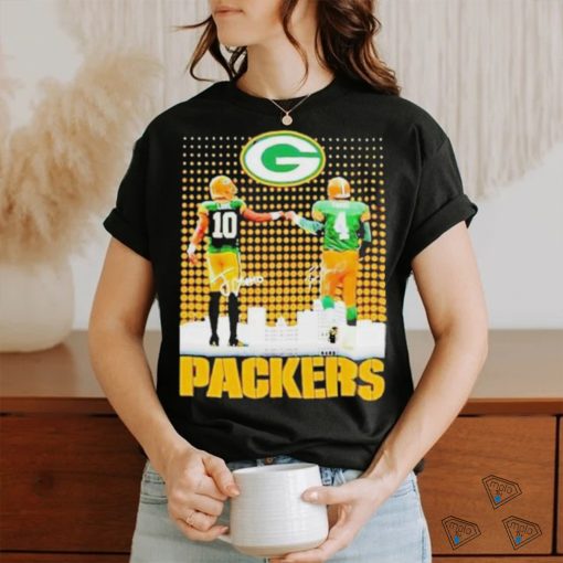 Skyline Jordan Love And Brett Favre Packers Signatures T Shirt