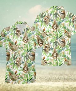 Sloth Hawaiian Shirts, Animal Lover Shirt, Sloth Lover Shirt, Animal Lover Gift, Lazy Sloth Shirts , Meditating Sloth Tee