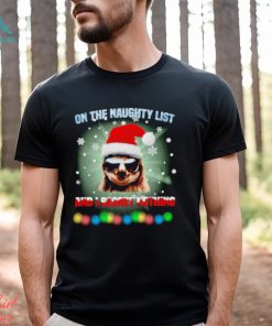 Sloth on the naughty list and I regret nothing Christmas shirt