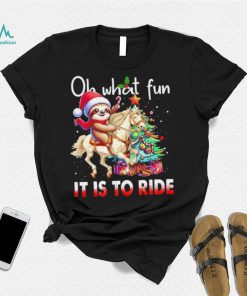 Sloth riding Unicorn oh what fun it is to ride Xmas shirt