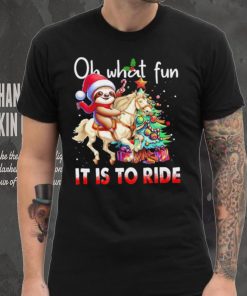 Sloth riding Unicorn oh what fun it is to ride Xmas shirt