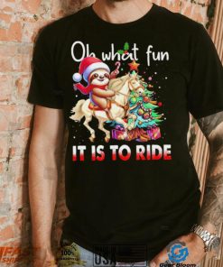 Sloth riding Unicorn oh what fun it is to ride Xmas shirt