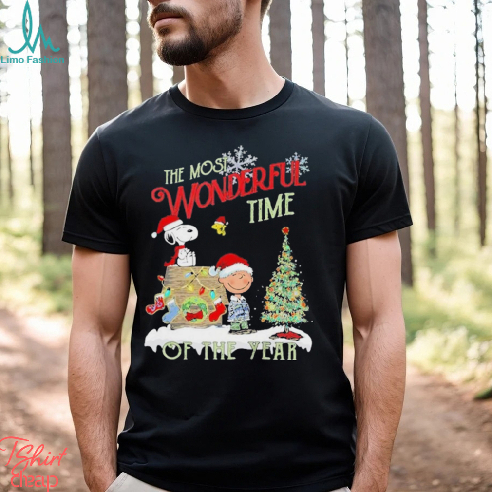 Snoopy And Friends Hat Santa The Most Wonderful Time OF The Year Christmas Shirt Snoopy And Friends Hat Santa The Most Wonderful Time OF The Year Christmas Shirt