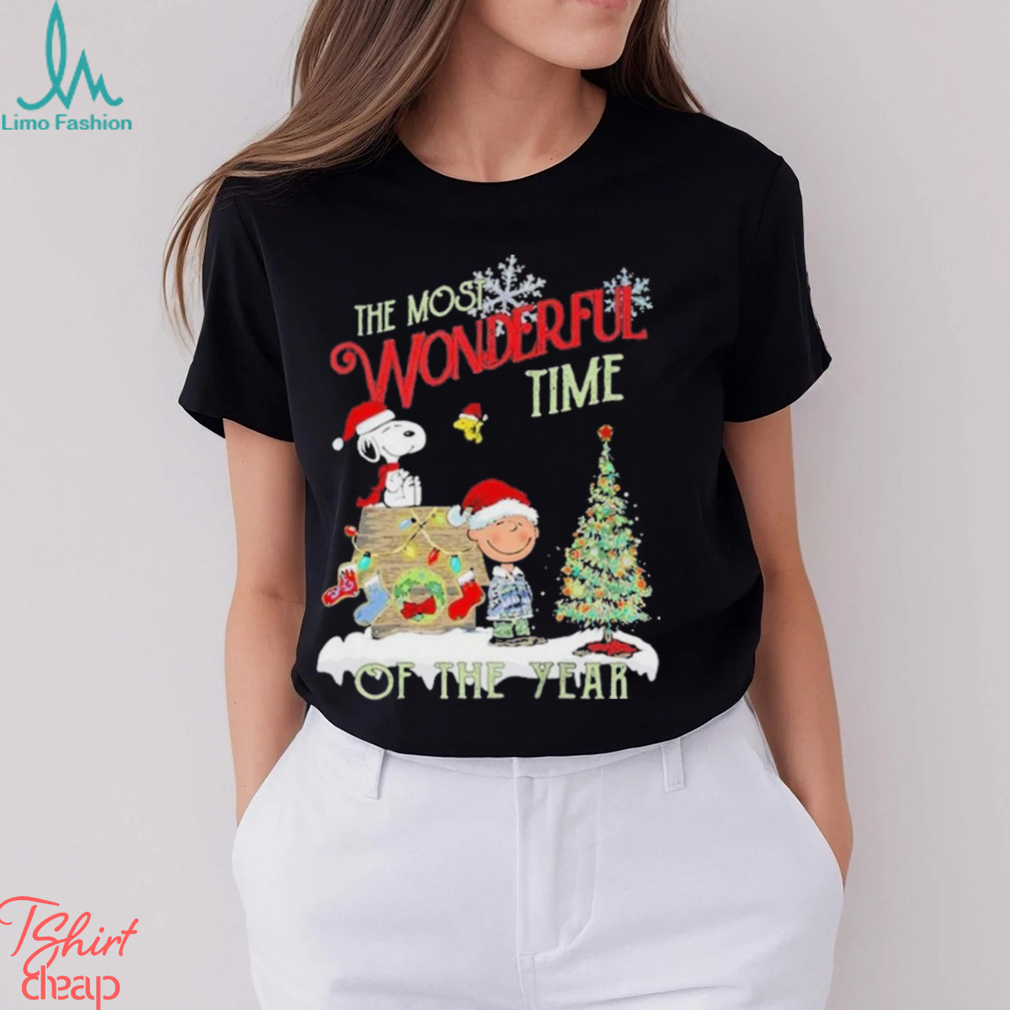 Snoopy And Friends Hat Santa The Most Wonderful Time OF The Year Christmas Shirt Snoopy And Friends Hat Santa The Most Wonderful Time OF The Year Christmas Shirt