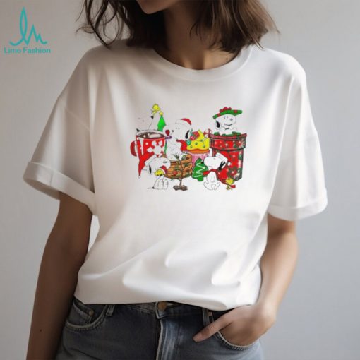 Snoopy And Woodstock Hat Santa Dring Merry Christmas shirt
