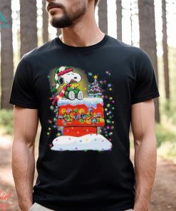 Snoopy And Woodstock Hat Santa Light Tree Christmas Shirt