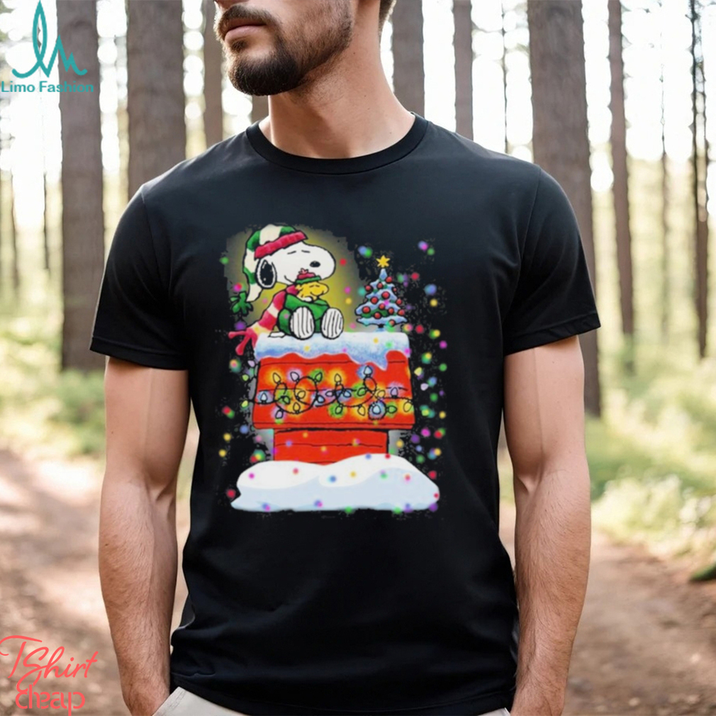 Snoopy And Woodstock Hat Santa Light Tree Christmas Shirt Snoopy And Woodstock Hat Santa Light Tree Christmas Shirt